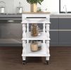 56 inch Rolling Kitchen Island with Storage,Kitchen Cart with Solid OAK Wood Top,Two-sided Kitchen island Cart on Wheels ,Wine and Spice Rack