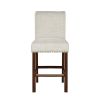 Upholstered Counter Stool with Nailhead Trim Set of 2
