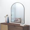 36"*24"Aluminum alloy fine-edged right-angle arched black wall mirror Decorative Bathroom Mirror with Elegant Scalloped Design (Double sided)