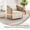 COOLMORE Swivel Barrel Chair, Comfy Round Accent Sofa Chair for Living Room, 360 Degree Swivel Barrel Club Chair, Leisure Arm Chair for Nursery, Hotel
