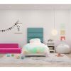 Jaxx Panelist Modern Padded Headboard – Set of 4 Wall Mounted Panels (Each 11.25" x 38") - King, Surf Turquoise Microvelvet