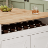 Kitchen Island Trolley With Solid Wood Top, Wine Storage, Spice Rack, Towel Rack, Wine Glass Holder