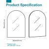 36"*24"Aluminum alloy fine-edged right-angle arched black wall mirror Decorative Bathroom Mirror with Elegant Scalloped Design (Double sided)