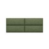 Jaxx Panelist Modern Padded Headboard – Set of 4 Wall Mounted Panels (Each 11.25" x 30") - Queen, Cypress Green Microvelvet