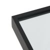 36"*24"Aluminum alloy fine-edged right-angle arched black wall mirror Decorative Bathroom Mirror with Elegant Scalloped Design (Double sided)