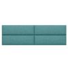 Jaxx Panelist Modern Padded Headboard – Set of 4 Wall Mounted Panels (Each 11.25" x 38") - King, Surf Turquoise Microvelvet