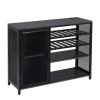 Bar Cabinet,Wine Bar Cabinet,Liquor Storage Credenza,Sideboard with Wine Racks & Stemware Holder,With UAB socket,Metal bracket,placed in family bars