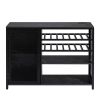 Bar Cabinet,Wine Bar Cabinet,Liquor Storage Credenza,Sideboard with Wine Racks & Stemware Holder,With UAB socket,Metal bracket