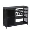 Bar Cabinet,Wine Bar Cabinet,Liquor Storage Credenza,Sideboard with Wine Racks & Stemware Holder,With UAB socket,Metal bracket