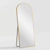 Wooden right angled arched golden full-length mirror with stand 71 * 31 * 1 inch Bathroom Vanity Mirror for Bedroom Entryway, Living/Dressing Room