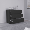 Austin Three Drawer Dresser; Pull Out Mechanism-Black