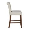 Upholstered Counter Stool with Nailhead Trim Set of 2