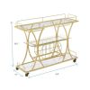 Electroplated Glass Bar Cart, With Wine Rack And Glass Holder, For Kitchen, Serving, Hotel Gold