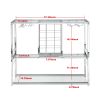Bar Serving Cart with Glass Holder and Wine Rack, 3-Tier Kitchen Trolley with Tempered Glass Shelves and Chrome-Finished Metal Frame