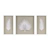 Framed Rice Paper Palm Leaves 3-piece Shadowbox Wall Decor Set