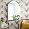 36"*24"Aluminum alloy fine-edged right-angle arched black wall mirror Decorative Bathroom Mirror with Elegant Scalloped Design (Double sided)