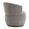 Grey Plush Swivel Accent Chair - Contemporary Round Armchair with 360Â° Rotation and Metal Base for Living Room Elegance