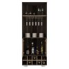 Fraktal Corner Bar Cabinet, Ten Built-in Wine Rack, Two Shelves, Double Door Dark Oak / Pine