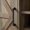 Wine Bar Cabinet for Liquor and Glasses, Farmhouse Coffee Bar, Cabinet with Wine Rack Barn Door Buffet Sideboard Cabinet with Drawer