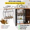 VEVOR Industrial Bar Cabinet, Wine Table for Liquor with Glass Holder, Wine Rack and Metal Sideboard, Farmhouse Wood Coffee Bar for Living Room