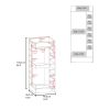 FM FURNITURE Lamer Corner Bar Cabinet with Wine Rack and Open Shelf, Natural Oak