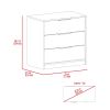 White 3-Drawer Rectangle Dresser