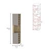 Obregon Corner Bar Cabinet, Ten Built-in Wine Rack, Single Door Macadamia / Taupe