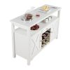 VEVOR 55 Inch Industrial Bar Cabinet, Wine Table for Liquor and Glasses, Sideboard Buffet Cabinet with Wine Rack