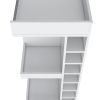 FM FURNITURE Lamer Corner Bar Cabinet with Wine Rack and Open Shelf, White