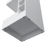 FM FURNITURE Lamer Corner Bar Cabinet with Wine Rack and Open Shelf, White