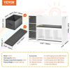 VEVOR Kids Reading Nook Bench, Toddler Bookshelf and Bookcase with Detachable Seat Cushion, 6-Cubby Storage Organizer Bench with 3 Drawers