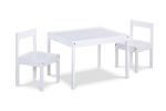 Della 3-Piece Solid Wood Kids Table & Two Chair Set, White