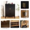 Lockers,side cabinets,Wine Bar Cabinet,Liquor Storage Credenza,Sideboard with Wine Racks & Stemware Holder,Wine glass holder,Metal handle