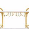 Painted Three-layer Bar Cart, With Wine Rack And Glass Holder, Suitable for Families And Small Gatherings, Gold