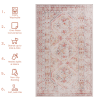 Naar Beige Area Rug, Washable Rug, Low-Pile, Non-Slip, Non-Shedding, Foldable, Kid & Pet Friendly - Area Rugs for living room, bedroom, kitchen
