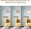 Boho Design Arc Floor Lamp for Valentine's Nights with Dimmable Color LED Bulb, Remote App Control