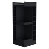 FM FURNITURE Lamer Corner Bar Cabinet with Wine Rack and Open Shelf, Black