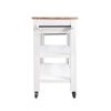 57 inch Rolling Kitchen Island with Storage,Kitchen Cart with Solid OAK Wood Top,Two-sided Kitchen island Cart on Wheels ,Wine and Spice Rack