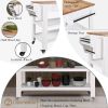 57 inch Rolling Kitchen Island with Storage,Kitchen Cart with Solid OAK Wood Top,Two-sided Kitchen island Cart on Wheels ,Wine and Spice Rack