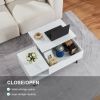 39" Wood Lift Top Coffee Table with Hidden Compartment and Storage Shelf for Living Room, Reception Room, White