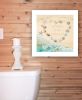 "No Selfies in the Bathroom â€“ Sea" by Trendy Decor 4U, Ready to Hang Framed Print, White Frame
