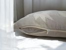 Handmade Floral Embroidered Cotton Chambray Throw Pillow Cover  20x20 inches