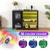 Bar Cabinet,Wine Bar Cabinet,Liquor Storage Credenza,Sideboard with Wine Racks & Stemware Holder,With UAB socket,Metal bracket,placed in family bars