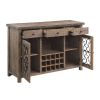 Raphaela Weathered Cherry Finish Server W/Cup Holder & Wine Rack
