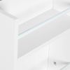 Kitchen Pantry Storage Cabinet, Modern Buffet Cabinet with Hutch, Food Pantry Cabinet with Doors and Shelves Wine Rack for Dining Room, White