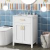 24"Bathroom Vanity Combo with Ceramic sink, Luxurious Space-Saving Vanity - W24"*D18"*H34"inch, 2 Soft-Close Doors