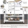 56 inch Rolling Kitchen Island with Storage,Kitchen Cart with Solid OAK Wood Top,Two-sided Kitchen island Cart on Wheels ,Wine and Spice Rack