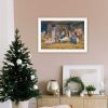 Trendy Decor 4U The Greatest Gift of All - The Birth of Christ White Framed Wall Art for Living Room, Nativity Wall Art Print for Home Decor