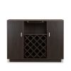 Espresso 2-Door Wine Cabinet with Stemware Rack