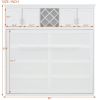 Queen Size Murphy Bed Wall Bed with Top Cabinets & Wine Rack ,White